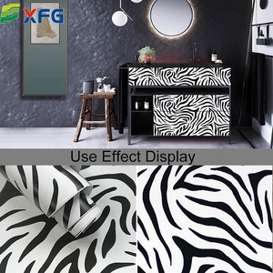 Peel & stick noir blanc motif simple pvc autocollant mural conception zèbre papier peint rouleaux pour armoire salon <span class=keywords><strong>decco</strong></span> - Product Image 6