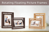 Cadre photo rotatif en bois à 3 panneaux, directement de l'usine, pour photos de famille, décoration de salon, chambre ou bureau