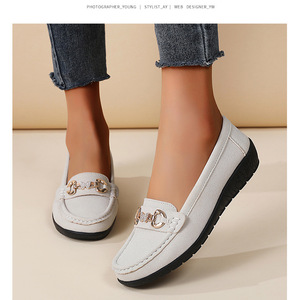 Mocasines Casuales Planos Hechos a Mano de Tallas Grandes para Mujer, Novedad Transfronteriza, <span class=keywords><strong>Zapatos</strong></span> de Mamá con Suela de Tendón - Product Image 6