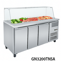 Table de réfrigérateur et de congélateur commerciale en acier inoxydable série GN3200