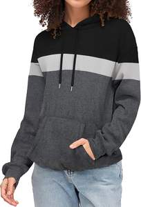 Sweatshirts à manches longues, hauts à cordon de serrage avec poche, chemisiers amples décontractés, tuniques, sweats à capuche vierges - Product Image 2