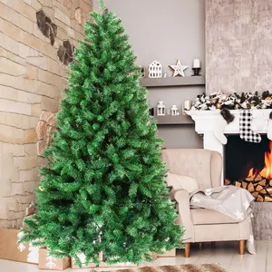 Vente en gros Arbre de Noël en PVC PE intérieur extérieur vert or blanc