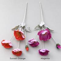 Fleur artificielle de pavot à 4 têtes, toucher réel, en tissu hydratant, pour mur floral, cadeaux d'Halloween et de la Saint-Valentin, haute qualité