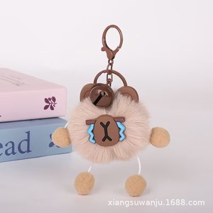 Llaveros de peluche con forma de bola de pelo, 5 cm, portátiles, con forma 3D, imitación de piel de conejo, para bolso, accesorios de coche, decoración de moda juvenil - Product Image 2