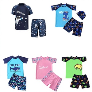 Trajes de Baño de Dibujos Animados para Niños Unisex, Conjuntos de Calzoncillos Tipo Bóxer de Poliéster de Alta Elasticidad para Niños de 4 a 14 Años, Venta al por Mayor, Personalizables - Product Image 1