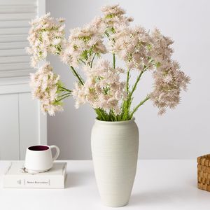 Bouquet de fleurs artificielles en dentelle Meng Jie, blanc et rose, en polyester, pour la décoration de la maison, accessoires de mariage - Product Image 1