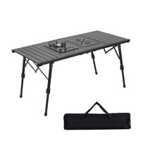 Table de barbecue légère, réglable en hauteur, nouvelle conception coréenne, en alliage d'aluminium, pliable, portable, pour le camping en plein air, table IGT