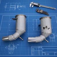 Collecteur d'échappement pour Porsche 911 Carrera Targa 992 3.0T en acier inoxydable, tuyau droit à haut débit avec bouclier thermique