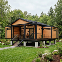 Maisons conteneurs contemporaines personnalisables avec extension à double aile pour appartement, bureau à domicile, bar domestique et solutions de repas en extérieur - 1 an