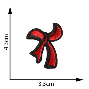 Patch pita besi bordir busur lucu pita merah pink Patch busur merah - Product Image 5