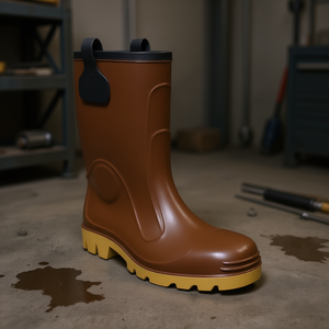 Botas de Seguridad Ttake Marrones de PVC con Suela de Goma para Protección Laboral - Product Image 3