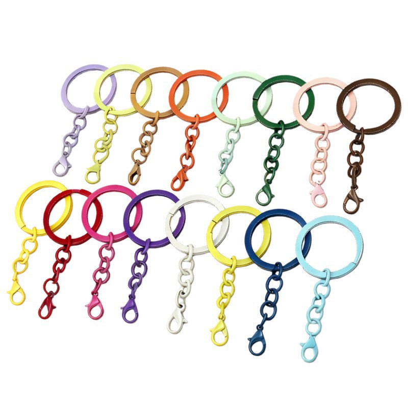 30mm flat ring with four-section O-chain and lobster clasp