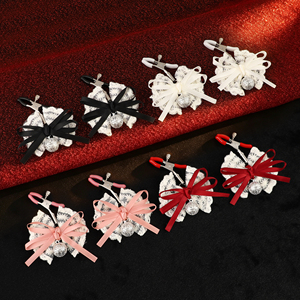 Pinces à tétons réglables avec clochettes, bijoux, nœud papillon <span class=keywords><strong>en</strong></span> dentelle douce, jouet sexuel pour couples, femmes, hommes, bondage, S&M, BDSM, rouge - Product Image 3