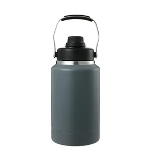 Botol air minum luar ruangan 64 oz ramah lingkungan ODM botol air termos baja tahan karat terisolasi dengan pilihan tutup