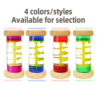 Huile sablier jouets sensoriels Fidget Tubes coloré liquide mouvement barboteur minuterie jouets en bois pour les enfants