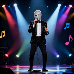 Máscara de diamantes de imitación para toda la cara, máscara de plástico brillante para fiestas, conciertos y accesorios de moda - Product Image 4