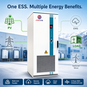 Système de stockage d'énergie C&I 125 kW 261 kWh, armoire de batterie à refroidissement liquide 832 V 314 Ah LiFePO4, conteneur BESS haute tension IP54 - Product Image 1