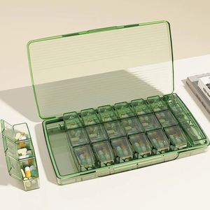 2024 New Arrival Magnetic Fish Oil Dust Proof Container 14 Compartment Weekly Waterproof Pill Box Organizer Large Capacity - Product Image 1