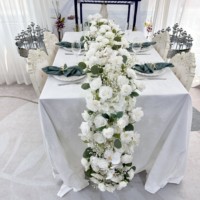 Nouveauté MY04 Chemin de table en fleurs artificielles blanches pour décorer les mariages, les jardins et les événements
