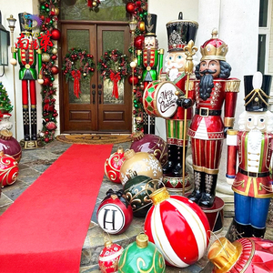 Décorations de Noël géantes en fibre de verre, casse-noisettes soldats, 100/150/180 cm, pour l'extérieur et la maison, vente en gros - Product Image 5