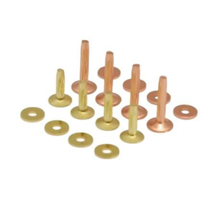 3.4_14.5 3.4_19 4_19 Fabricant chinois de rivets et goujons plats en laiton massif et cuivre pour ceintures en cuir - Product Image 1