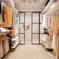 Armoire coulissante moderne en bois, personnalisable, réglable, extensible, verrouillable, avec design multi-murs, pour chambre à coucher, avec penderie intégrée et design élégant