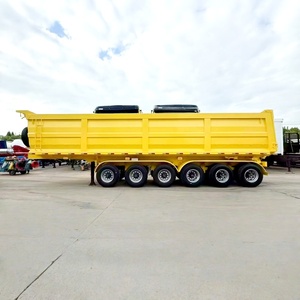 Semirremolque de acero de 6 ejes de alta resistencia para transporte de piedra 100-200 toneladas equipo de inclinación de utilidad semirremolque de <span class=keywords><strong>carga</strong></span> de descarga para - Product Image 2