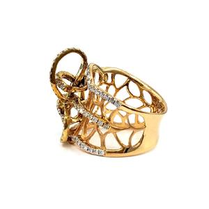 Hong Kong Excellente conception astucieuse de ruban Beauté 18k Bijoux en diamant or rose solide Hyperbole Bague de fantaisie pour Madame - Product Image 3