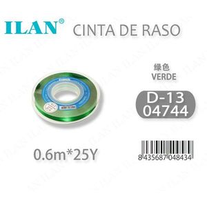 ริบบิ้นผ้าซาตินอิลัน 0.6 ม. 25 หลา สีเขียว D13 - Product Image 1