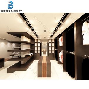 Magasin de vêtements pour hommes en <span class=keywords><strong>bois</strong></span> blanc simple Design d'intérieur Magasin de vêtements complet personnalisé Vitrine Présentoir Meubles pour magasin de vêtements - Product Image 4