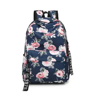 Вместительный модный школьный рюкзак с цветочным принтом для девочек