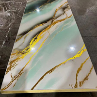 Feuille de marbre PVC brillant UV, panneau mural PVC, panneau mural moderne en marbre UV, panneau décoratif pour l'intérieur
