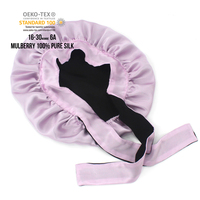 Bonnet de Douche en Soie Double Couche avec Logo Personnalisé, Grand Bandeau Élastique Réglable pour Dormir, pour Femmes