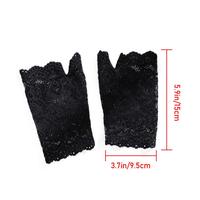 Gants mi-doigts en dentelle respirante pour femmes, élégants mitaines florales de danse, protection solaire estivale, gants sans doigts