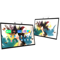 Televisor Inteligente Android Portátil de 27 Pulgadas con Soporte, Pantalla LCD Inteligente, Señalización Digital Portátil sobre Ruedas