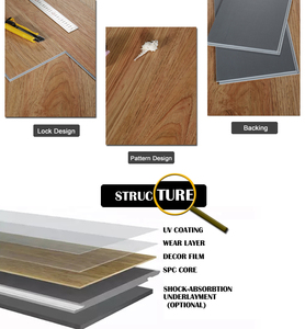 Suelo Vinílico <span class=keywords><strong>SPC</strong></span> Impermeable con Sistema de Clic, Suelo LVP Encastrable para Uso en Interiores, para Dormitorios y Suelos de Plástico - Product Image 3