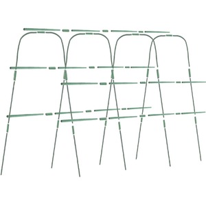 Pepinos trepando por tubos flexibles arqueados hechos de varas de bambú para su soporte. Se utilizan para huertos y invernaderos. - Product Image 1
