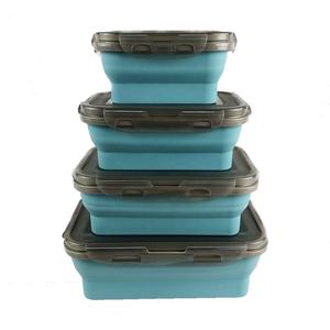 Food Storage Containers 4 Pack Collapsible Silicone Lunch Bento Box BPA