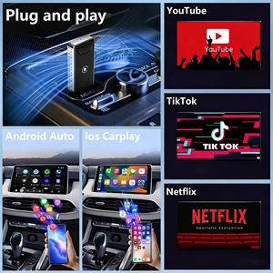 Box <span class=keywords><strong>Video</strong></span> Intelligente per Auto, Adattatore Wireless CarPlay, Box AI Android Auto con Netflix <span class=keywords><strong>YouTube</strong></span> TikTok, Compatibilità Universale, Garanzia di 1 Anno - Product Image 3