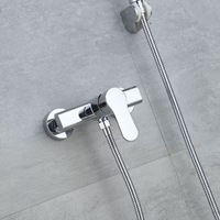Robinet de salle de bain et de douche en acier inoxydable au design moderne, mitigeur chaud et froid chromé pour système de douche
