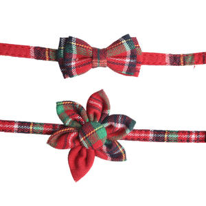 Nouveau collier de chats imprimé pour animaux de compagnie collier de jupe de tournesol de Noël en deux pièces avec nœud papillon doublé de polaire - Product Image 5