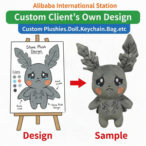 Fabricante de Peluches Personalizados, MOQ Bajo, Lindas Pantuflas de Peluche de Dibujos Animados con Orejas de Hoja Llorona, Mercancía de Cultura Misteriosa - Product Image 1