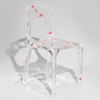 Table à thé en acrylique transparent effet cristal platine, modèle design, pour salon, table à manger créative de style italien, restaurant, villa