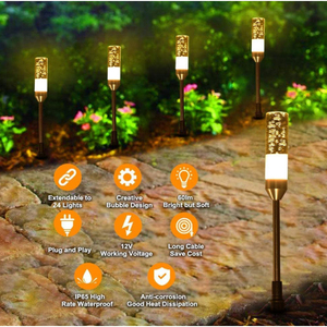 Outdoor Waterproof 4.8w 12v Garden Pathway Landscape Lighting Acrylic Bubble 6 Pack Led <strong>Path</strong> <strong>Light</strong> for Yard Patio Walkway - Product Image 3