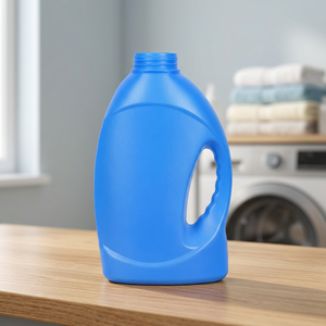 Bouteille ovale en plastique HDPE recyclable de 3000 ml avec poignée pour l'emballage de produits chimiques ménagers et de nettoyants liquides - Product Image 3