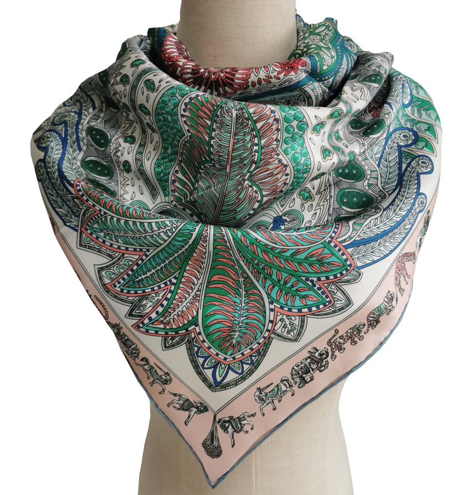 Хиджаб шарф 90x90 см роскошный Шелковый саржевый шарф