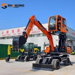 Mini excavadora de ruedas SHANDING en oferta a bajo precio, 8 toneladas/9 toneladas, motor Yanmar, excavadora de ruedas Hyundai, excavadora de ruedas con cabina cerrada. - Product Image 2