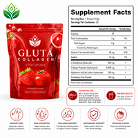 Complément Alimentaire Gluta Collagène Saveur Fraise Sachet Poids Net 10,58 oz 300 g Beauté Nutrition OEM ODM Marque Privée