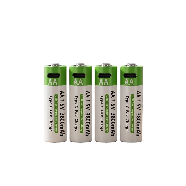 OEM USB Type-C Rechargeable AA/AAA 1.5V Lithium Battery Fast Charging 1200+ Cycles for Smart Home Devices