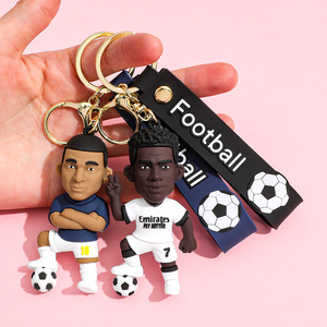 <span class=keywords><strong>Porte</strong></span>-clés 3D en PVC de joueurs de football Chongjie : Ronaldo, Messi, Modric, Yamal, Pulisic, Vinicius, Saka, N'Dicka - Product Image 6